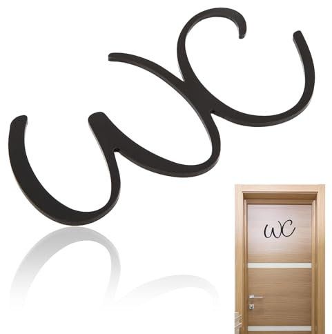 WC Schild Selbstklebend Toiletten Aufkleber, Ideales Gäste WC Schild, Türschilder WC Selbstklebend, WC Schild Lustig, WC Deko für Innen und Außenbereiche, Ihre Tür & Wand (WC)