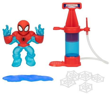 Heroes of Goo Jit Zu Marvel Hero Creator Spider-Man with 3 Unique Goo Fillings, Mix, Fill & Create Your Own Stretchy Spider-Man Hero, Mix, Fill & Create Again and Again