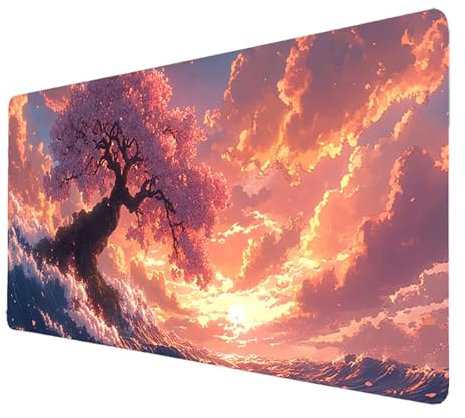 Grand Tapis de Souris Résistant à Usure Lavable, sous Main Bureau Rose Tapis Souris XXL 1200x600x3mm Accessoire Bureau Améliorer précision et Vitesse, Mouse Mat Arbre pour Pc Gamer Deco Table 9448