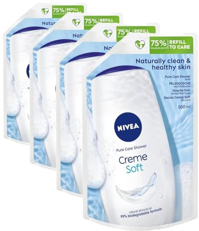 Nivea 46280 Creme Soft Gel Crema - 500 ml (Paquete de 4)