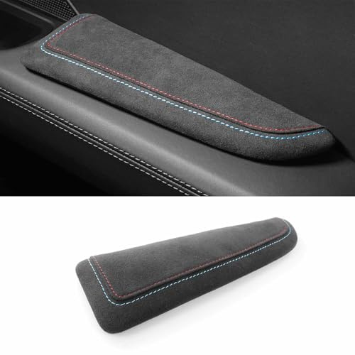 BETTERHUMZ Auto-Armlehnenpolster mit Memory-Schaum-Ellenbogenstützenkissen, kompatibel mit BMW 1 2 3 4 5 6 7 Serie X1 X2 X3 X4 X5 X6 X7 Zubehör (rote blaue Linie, rechts)