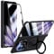 YQODSZ for Oppo Find N5 Magnetic Case with Rotating Ring Holder, Kickstand Case with Screen Protector Hinge Protection Support Wireless Charging Slim Hard PC Protective Cover for Oppo Find N5 Black