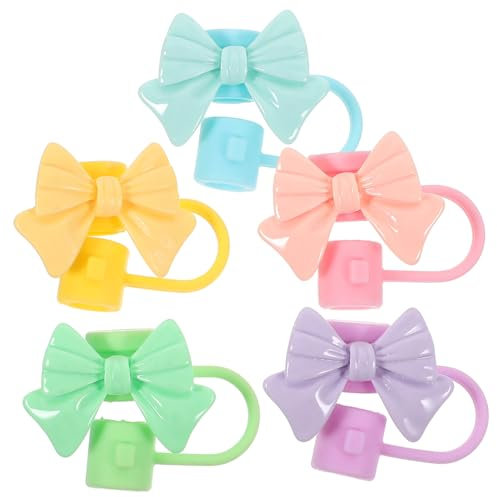 Hemobllo 5stücke Teiliges Silikon-strohhalm-cap Wiederverwendbare Abdeckungen Für Staubschutz Und Dekoration Für Zuhause Partys Und Ausflüge Sanften Farben