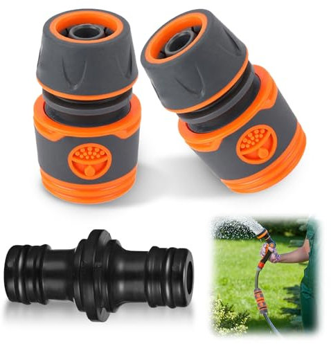 Raheem 3 Stück 1/2 Zoll Gardena Schlauch Kupplungs Satz 2 Stück Schlauchverbinder mit 1 Stück Doppelstecker Gartenschlauch für Wasserhahn,Gartenschlauch,Gartenbewässerung, Autowäsche,Haushaltsnutzung
