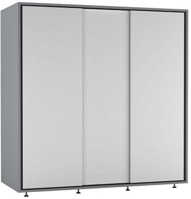 URBNLIVING 120cm Kids Sliding Wardrobe with 3 Smooth-Glide Doors, Integrated Hanging Rail, Space-Saving Compact Closet, Child-Safe Design for Nurseries & Children’s Bedrooms
