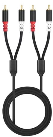 Jiuvaso Cavo di Collegamento Audio, Cavi di prolunga RCA Maschio a RCA Maschio, 2m
