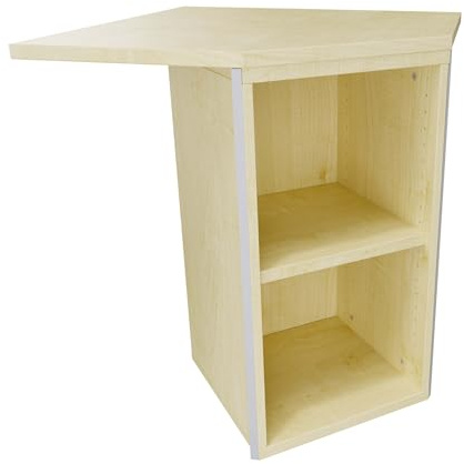 Eckregal Jazz, 2OH, Ahorn, Regal 2 Fächer H75,5 x B52 x T35,5 cm vielseitig nutzbar, Eckelement für Ordner, Boxen oder Accessoires, Bücherregal mit Topplatte, Homeoffice-Regal platzsparend, Büromöbel