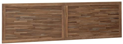 vidaXL Kopfteil Natur Massivholz Teak, Stylischer Betthimmel, rechteckiges rustikales Teakholz, Wandmontage, modernes Zubehör für Dein Zuhause