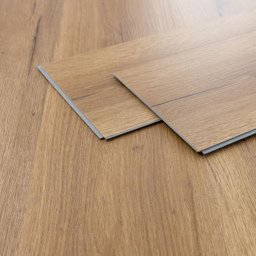 ML-Design Vinylboden klick, PVC Bodenbelag mit Klicksystem, Holzoptik, Klickvinyl mit Belastungsklasse 34, rutschfest, wasserdicht, 122x18 cm, Dicke 4,2mm, 7,7m²/35 Dielen, Braun, Eiche Rustikal