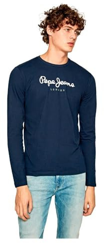 Pepe Jeans Herren Eggo Long T-Shirt, Marineblau, XS