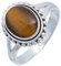 mantraroma Silber Ring Damen 925 Tigerauge Edelstein braun schlicht groß modern