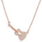 Yumilok Damen Halskette mit Zirkonia Gitarre Anhänger Mädchen Kette Roségold aus 925 Sterling Silber Gitarrenkette für Frauen