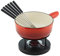 Kuhn Rikon 32236 Induktion Eisenguss 24cm Käsefondueset, Gusseisen, Rot, 34 x 26 x 23 cm, 9-Einheiten