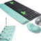 BRILA Handballenauflage – Ergonomisch Memory-Schaum Handgelenkstütze für PC Gaming Computer Laptop Arbeit - Massieren von Löchern Design wrist rest (Aquamarine Bundle)