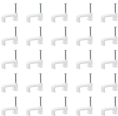 INCREWAY 200pcs clip per cavo piatto chiodo bussole coassiali clip filo 12mm bianco