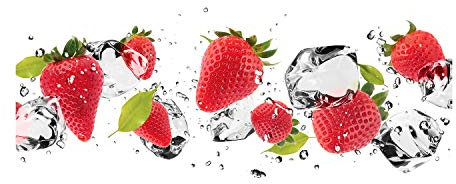 Tulup Acrylglas - Wandkunst - Bild auf Acrylglas Deko Wandbild hinter Kunststoff/Acrylglas Bild - Dekorative Wand für Küche & Wohnzimmer 120 x60 cm - Essen & Getränke - Erdbeeren Wasser - Rot