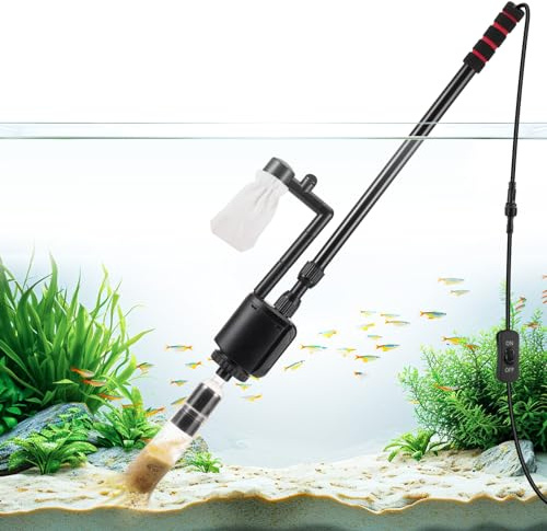 AQQA Electric Aquarium Vacuum Gravel Cleaner, 6 in 1 Fish Tank Vacuum