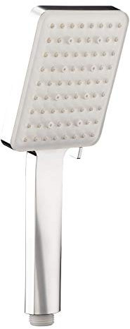 aquaSu® Handbrause Macula mit 6 Strahlarten | eckig | chrom-weiß | 10 x 11,5 cm Sprayplatte | Strahlarten-Umstellung per Knopf | Antikalk-Noppen | Standard-Gewinde in 1/2 | 72214 8