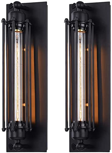 TOHMLAPE 2stuck Wandleuchten Edison Vintage Wandlampe Metall Cafés Antike Deckenleuchte innen Drahtkäfig Wandleuchten Loft Beleuchtung Mit T300 birne