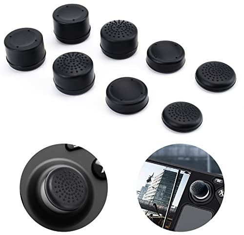 DLseego Daumengriffe für Dampfdeck, rutschfeste Joystick-Abdeckung, Knopfkappe, Silikon, Analog-Stick-Griffe mit 2 Höhen für Steam Deck X Box, Schwarz, 8 Stück