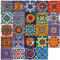 24PCS Marokkanische Fliesenaufkleber, Selbstklebende Wandfliesen Aufkleber Bunt, Wasserdicht Mosaik Stil Fliesenaufkleber für Badezimmer, Tisch Treppe Küche Wohnzimmer (10 x 10 cm)