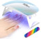 URAQT Portatile Lampade UV, Mini Lampada LED Unghie 6W Asciuga Smalto Gel Unghie con 6 Perline a LED e Lima Unghie, USB Lampada Asciuga Smalto, Pieghevole, Nail Lamp per Uso Domestico e Viaggiare(A)