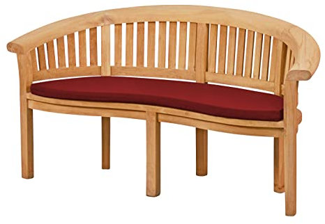 Kai Wiechmann Auflage Bananenbank Gartenbank Polster geschwungen 139 x 49 cm rot Premium