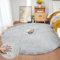 ORINOVA Teppich Wohnzimmer Rund Grau Waschbar 180 cm Flauschig Kunstfell Kurzflor Teppich Schlafzimmer Kinderzimmer Gegend Groß Weich Deko