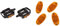 FISCHER Fahrradpedale MTB aus Alu, Pedale MTB, Mountainbike, Reflektoren & Unisex Fischer Fahrrad Reflektor 85400 Orange, Gelb, Einheitsgröße EU