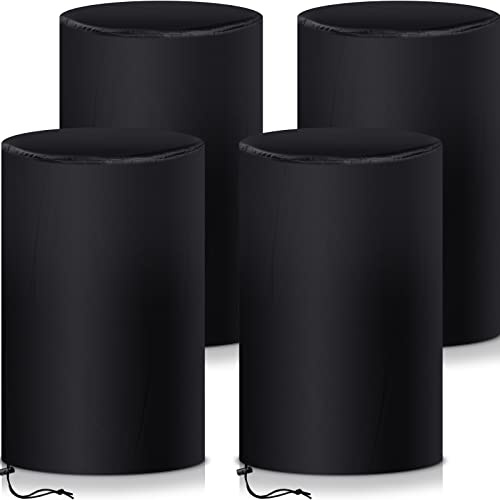 55 Gallon Drum Cover, 210D Oxford Cloth Water Storage Barrel Cover, 25 x 37 Inch Outdoor Waterproof Rain Snow Bucket lid with Drawstring, UV Protection, Anti Dust(4 Pcs)
