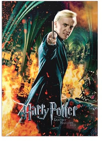 Displate Harry Potter Metallposter Harry Potter Geschenke Harry Potter Poster Harry Potter Deko Wizarding World - Deathly Hallows Film Posters - HP8 Draco Malfoy Poster 67,5x48cm