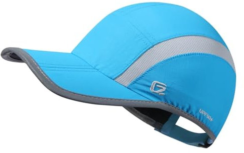 GADIEMKENSD Quick Dry Sports Hat Lightweight Breathable Soft Outdoor Run Cap (Folding Series, Sky Blue)