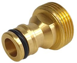 AkvoDrip Adaptador de grifo con rosca exterior, conector de latón para manguera de jardín (compatible con sistema de conexión Gardena), conexión de agua a prueba de heladas (rosca exterior de 3/4)