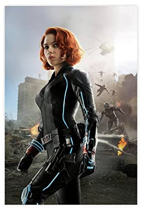 SORECI Black Widow Poster Scarlett Johansson Filmkunstposter Leinwand Poster Wandkunst Dekor Druck Bild Gemälde für Wohnzimmer Schlafzimmer Dekoration ungerahmt 30 x 45 cm