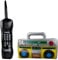 Tabanzhe 2-Piece Inflatable Rock Star Toys Set - Inflatable 3D Boombox and Jumbo Inflatable Mobile Phone Props for Classic, Retro 80s and 90s Parties, Fancy Dress Accessories and Party Decorations