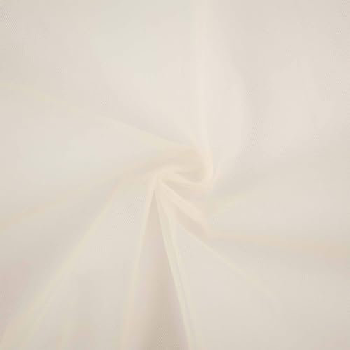 Tüll Stoff, standfest, Tüllstoff als Meterware, Kostümstoff, Dekostoff, uni natur (Länge am Stück ab: 100cm / Breite: 150cm)