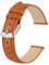 BISONSTRAP Elegante Leder Uhrenarmband, Schnellverschluss, Uhrenarmbänder für Damen und Herren, Kompatibel mit Uhrenanstößen von 18mm, Orange (Silberne Schnalle)