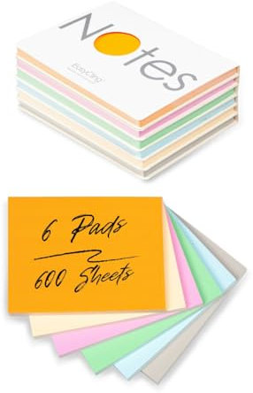 EasyCling® Elektrostatisch Selbstklebende Haftnotiz - Selbstklebende Notizzettel, 600 Blatt, Static Sticky Notes, Für Alle Oberflächen, Beweglich und verschiebbar auf jeder Oberfläche, 10 x 7,5cm
