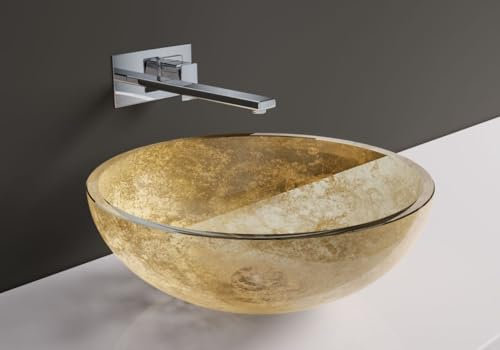 Casa Padrino Luxury Crystal Glass Washbasin Bowl Gold Ø 44 cm - Made in Italy