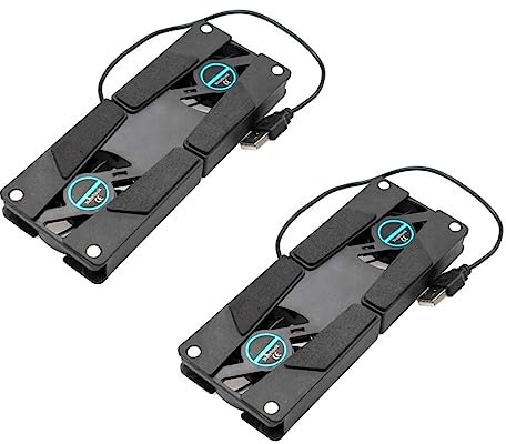 KONTONTY Folding Laptop Cooling Pad Dual Fan Laptop Cooler Stand for 14-16 inch Laptops Ventilated Notebook Support