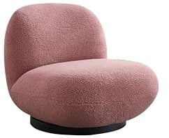 le canapé Sessel Loungesessel Relaxsessel Drehsessel Emma aus Teddy Bouclé (Pink)