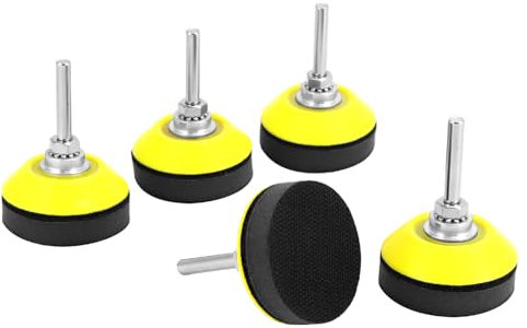 QWORK® 5 Pack 2 Inch Sanding Discs Pads with Foam Buffering Layer, 1/4 Inch Shank, Hook and Loop Back