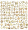 TPZORJX Paquet de 100 pendentifs charms - ensemble de bijoux créatifs DIY, pour l'artisanat de bijoux, pendentifs mixtes, colliers et esthétique vintage, bracelets, boucles d'oreilles, colliers (or)