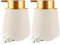 Seifenspender DAJAVE 2 Stück Spülmittelspender, 350ml Nachfüllbarer Soap Dispenser Keramik, Großer Pumpenkopf für Leichtes Pressen, für Küche, Bad, Arbeitsplatte (Beige, Flüssigseifenspender)