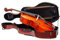 Crossrock CRF4050CEFRD - Custodia rigida in policarbonato per violoncello 4/4 con ruote | Finitura rossa opaca, 3 manici, spallacci staccabili, custodia esterna per spartiti
