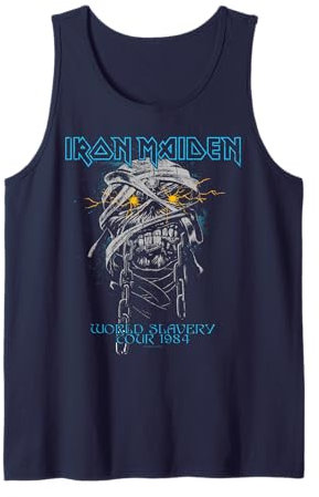 Iron Maiden - Powerslave Head Mummy Navy Tank Top