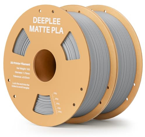 DEEPLEE Matte PLA Filament 1.75mm 3D Drucker Filament, Maßgenauigkeit +/- 0.02mm, für die meisten FDM 3D Drucker, Schiefergrau 2KG