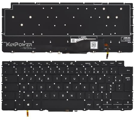 KINPOWER Clavier Azerty Français Compatible avec Dell XPS 13 9310 2-in-1 avec Rétro-éclairage