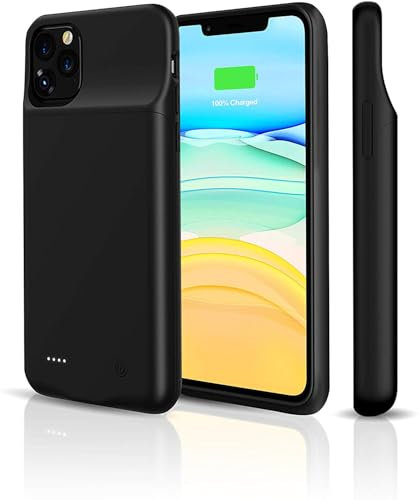 Battery Case for iPhone 11, [5000mAh] Protective Portable Charging Case Rechargeable Extended Battery Pack Charger Case for Apple iPhone 11 Pro(6.1 inch) Backup Power Bank Cover - Black
