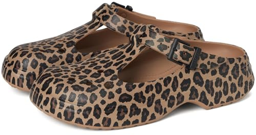 Crocs Classic Mary Jane Clogs, Unisex, Erwachsene, Sepia/Leopard, Herren 40–41/Damen 41–42, M